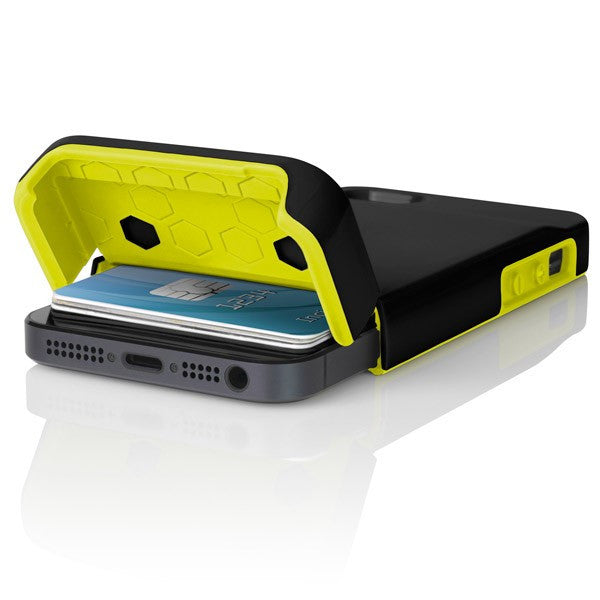 The Black / Lime Incipio STASHBACK™ Dockable Credit Card Case for iPhone 5-5s