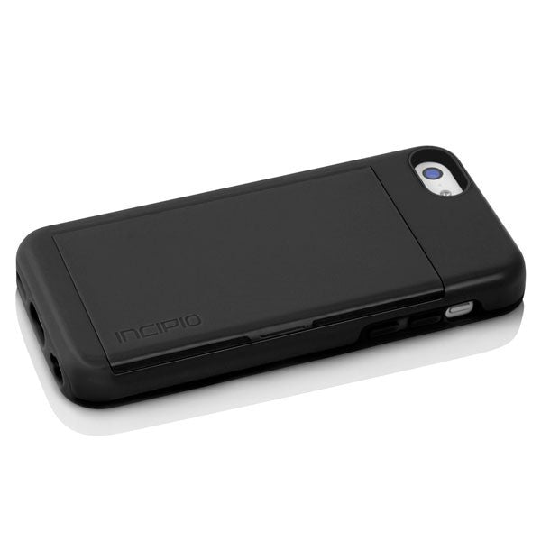 The Black STOWAWAY™ Credit Card Case with Integrated Stand for iPhone 5c