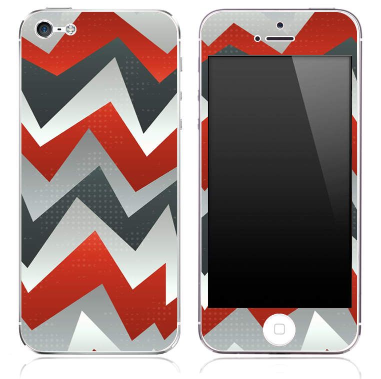 Red Abstract Chevron Pattern Skin for the iPhone 3, 4/4s or 5