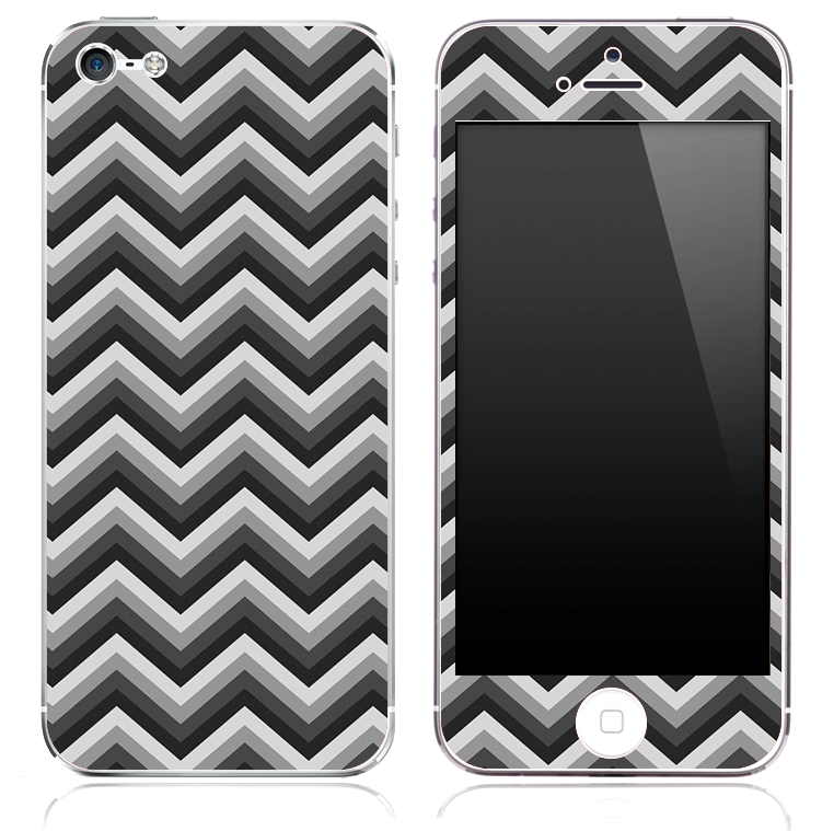 Black and Gray Chevron Pattern Skin for the iPhone 3, 4/4s or 5
