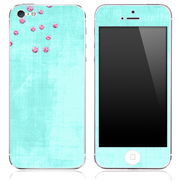 Vintage Blue Textured Print Skin for the iPhone 3, 4/4s or 5