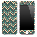 Vintage Brown and Green V4 Chevron Pattern Skin for the iPhone 3, 4/4s or 5