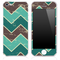 Vintage Brown and Green V3 Chevron Pattern Skin for the iPhone 3, 4/4s or 5