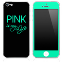 Trendy Green and Black - Pink is my Life - V2 Skin for the iPhone 3gs, 4/4s, 5, 5s or 5c
