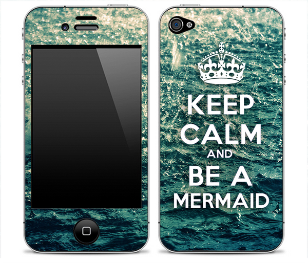 Rough Water -Keep Calm & Be A Mermaid- Skin for the iPhone 3gs, 4/4s, 5, 5s or 5c