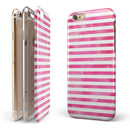 the Grungy Pink Watercolor with Horizontal Lines iPhone 6/6s or 6/6s Plus 2-Piece Hybrid INK-Fuzed Case