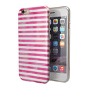 the Grungy Pink Watercolor with Horizontal Lines iPhone 6/6s or 6/6s Plus 2-Piece Hybrid INK-Fuzed Case