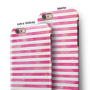 the Grungy Pink Watercolor with Horizontal Lines iPhone 6/6s or 6/6s Plus 2-Piece Hybrid INK-Fuzed Case