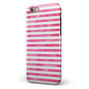 the Grungy Pink Watercolor with Horizontal Lines iPhone 6/6s or 6/6s Plus 2-Piece Hybrid INK-Fuzed Case