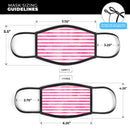 the Grungy Pink Watercolor with Horizontal Lines - Made in USA Mouth Cover Unisex Anti-Dust Cotton Blend Reusable & Washable Face Mask with Adjustable Sizing for Adult or Child