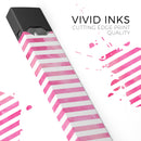 the Grungy Pink Watercolor with Horizontal Lines - Premium Decal Protective Skin-Wrap Sticker compatible with the Juul Labs vaping device