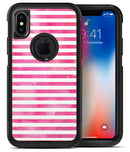 the Grungy Pink Watercolor with Horizontal Lines - iPhone X OtterBox Case & Skin Kits