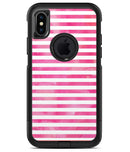the Grungy Pink Watercolor with Horizontal Lines - iPhone X OtterBox Case & Skin Kits