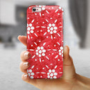 the Red WAtercolor Floral Pedals iPhone 6/6s or 6/6s Plus 2-Piece Hybrid INK-Fuzed Case