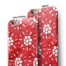 the Red WAtercolor Floral Pedals iPhone 6/6s or 6/6s Plus 2-Piece Hybrid INK-Fuzed Case