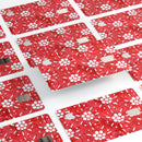 the Red WAtercolor Floral Pedals - Premium Protective Decal Skin-Kit for the Apple Credit Card