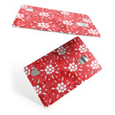 the Red WAtercolor Floral Pedals - Premium Protective Decal Skin-Kit for the Apple Credit Card