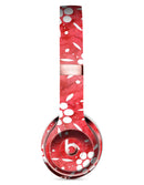 the Red WAtercolor Floral Pedals Full-Body Skin Kit for the Beats by Dre Solo 3 Wireless Headphones
