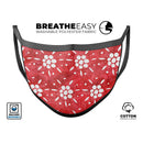 the Red WAtercolor Floral Pedals - Made in USA Mouth Cover Unisex Anti-Dust Cotton Blend Reusable & Washable Face Mask with Adjustable Sizing for Adult or Child