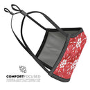 the Red WAtercolor Floral Pedals - Made in USA Mouth Cover Unisex Anti-Dust Cotton Blend Reusable & Washable Face Mask with Adjustable Sizing for Adult or Child