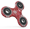 the Red WAtercolor Floral Pedals Full-Body Fidget Spinner Skin-Kit