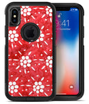 the Red WAtercolor Floral Pedals - iPhone X OtterBox Case & Skin Kits