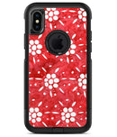 the Red WAtercolor Floral Pedals - iPhone X OtterBox Case & Skin Kits