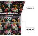 tropical Skull Floral - Skin Decal Wrap Kit Compatible with the Apple MacBook Pro, Pro with Touch Bar or Air (11", 12", 13", 15" & 16" - All Versions Available)