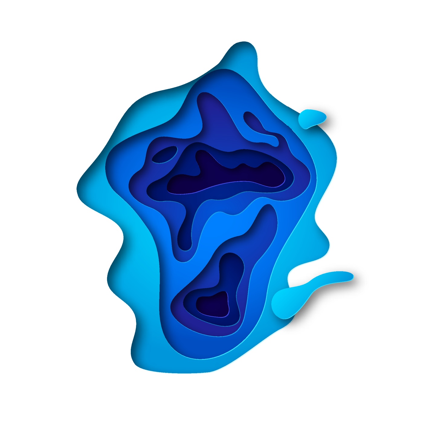 Blue Abstract Layers — geometric Laptop skin