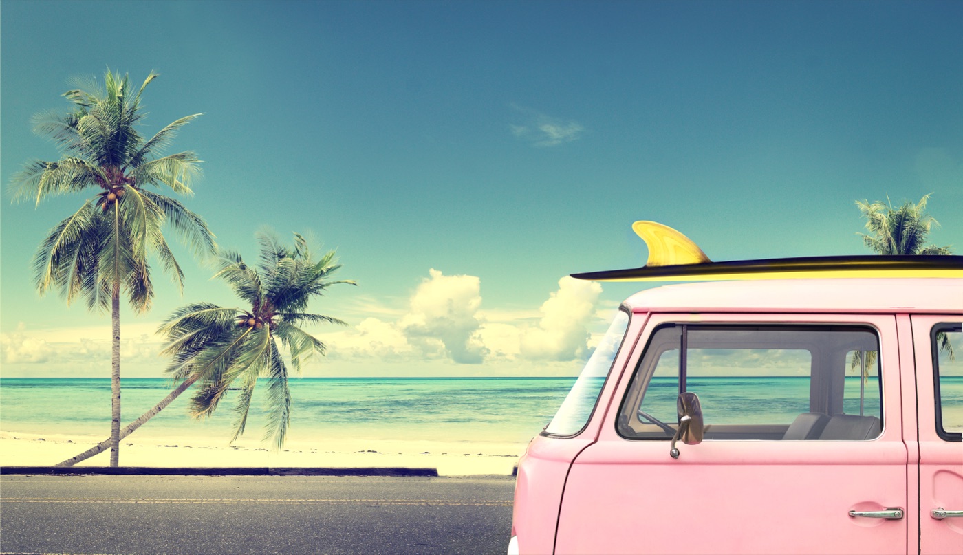 Beach Trip Vibes — retro Laptop skin