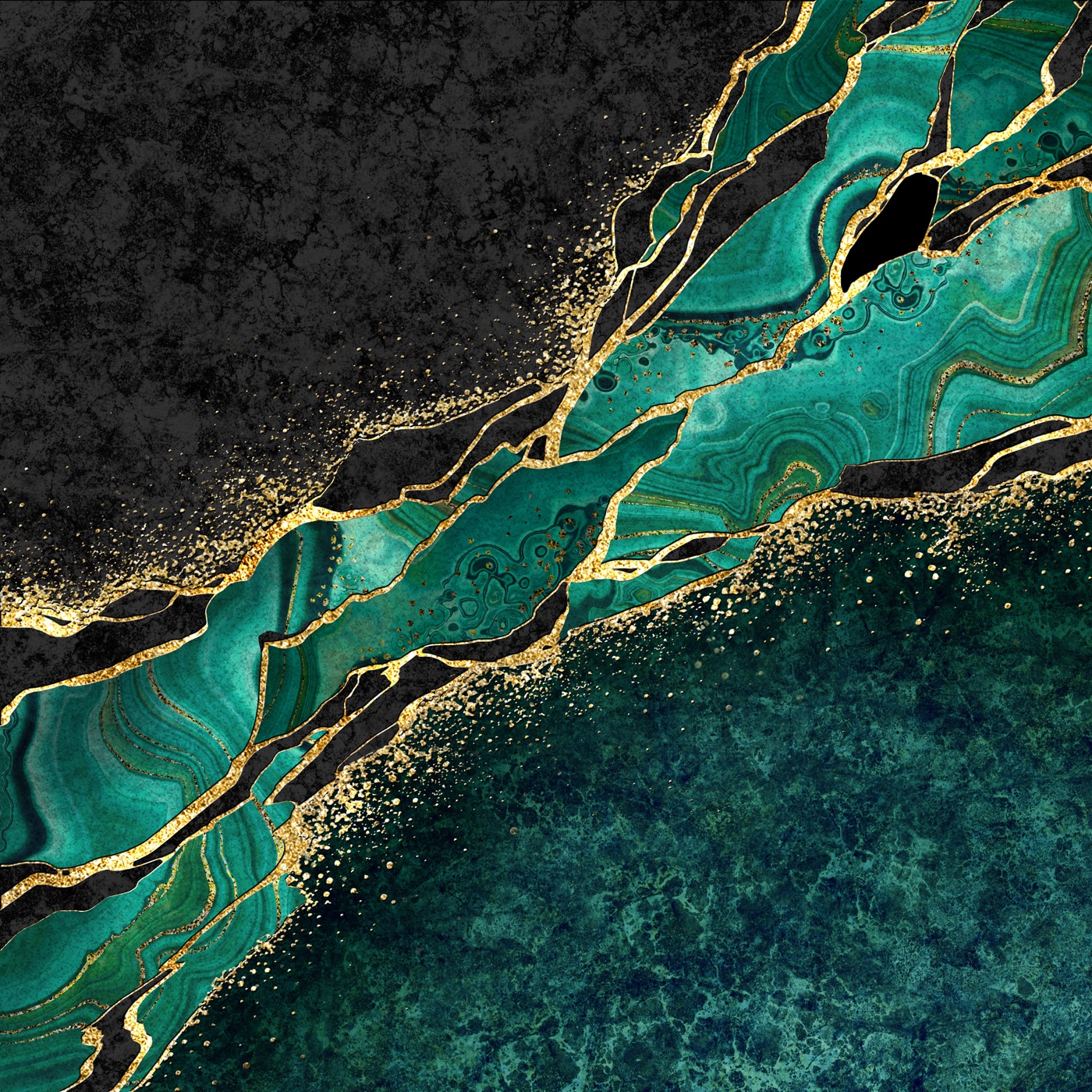 Gilded Malachite — maximalist Nintendo Switch skin