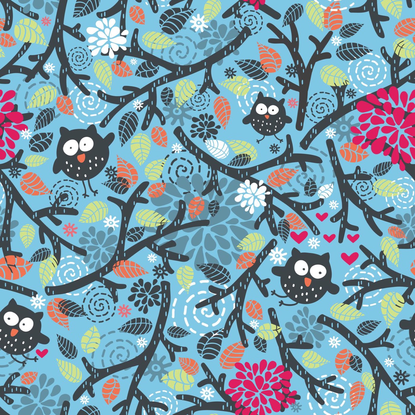 Owl Tree Branches — sky blue Steam Deck skin