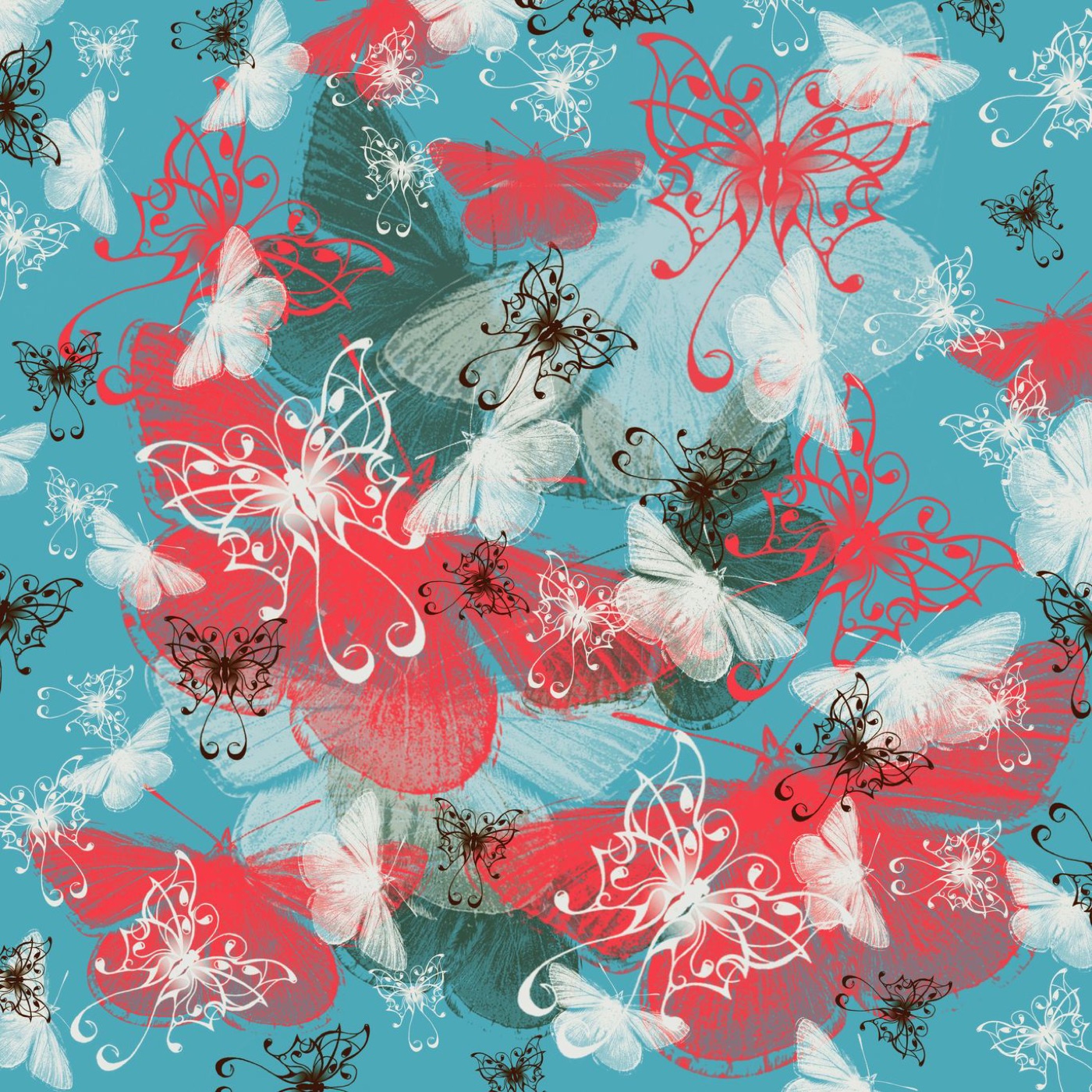 Abstract Butterfly Sprout — coral MacBook skin
