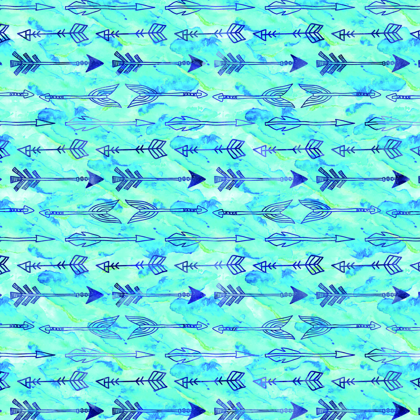 Boho Blue Arrows — turquoise Kindle skin