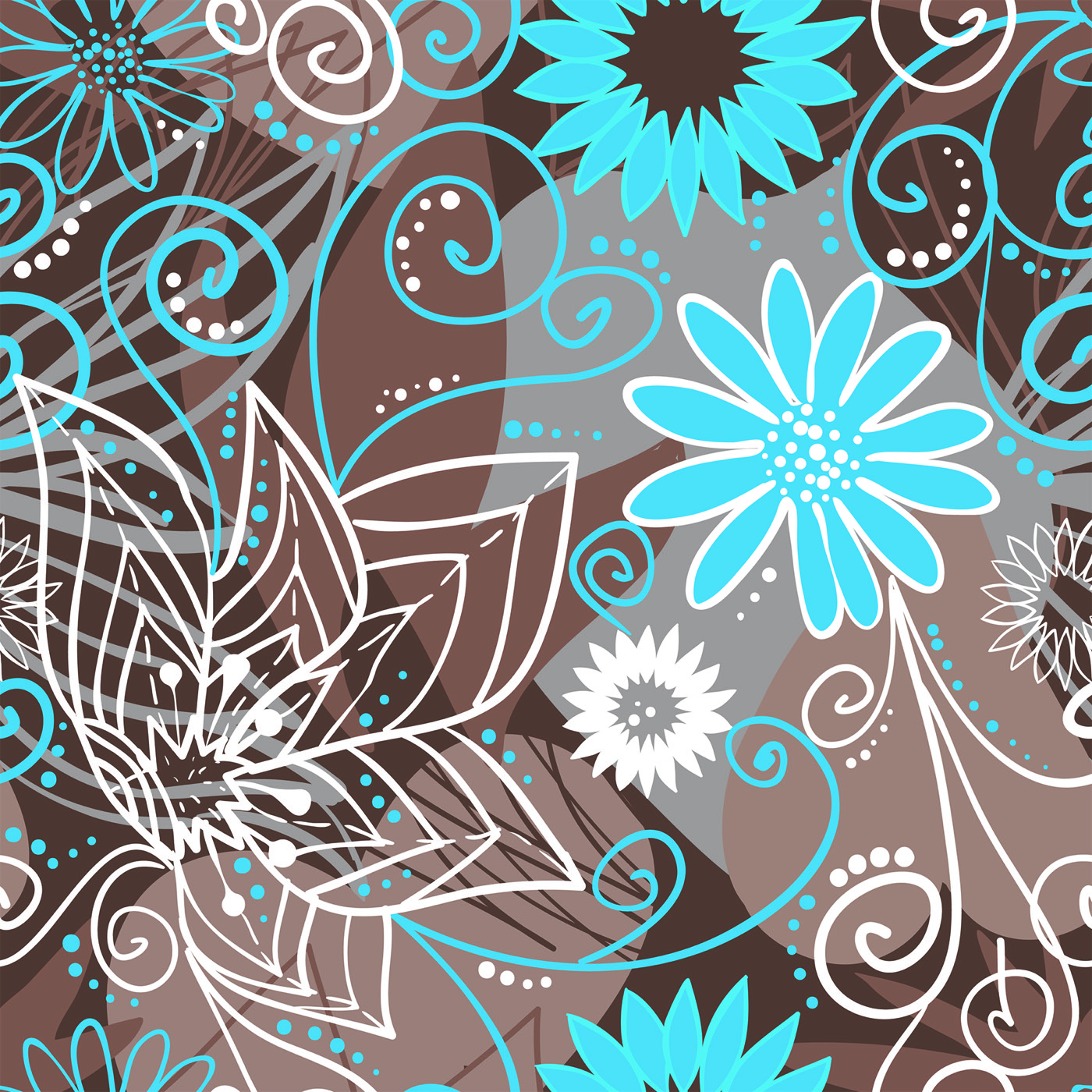 Whimsical Floral Pattern — turquoise Kindle skin