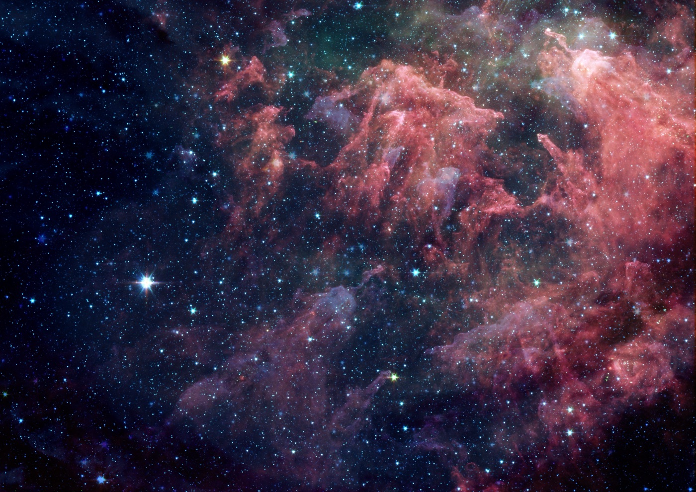 Deep Space Nebula — burgundy iPhone skin
