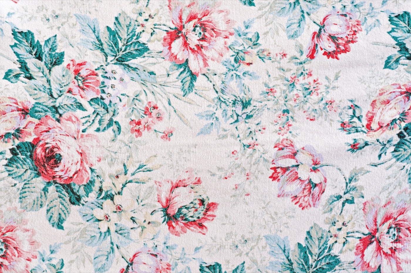 Coral Teal Floral — coral MacBook skin