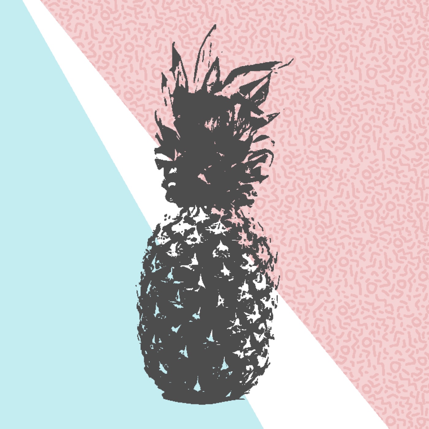 Retro Pineapple Summer — coral MacBook skin