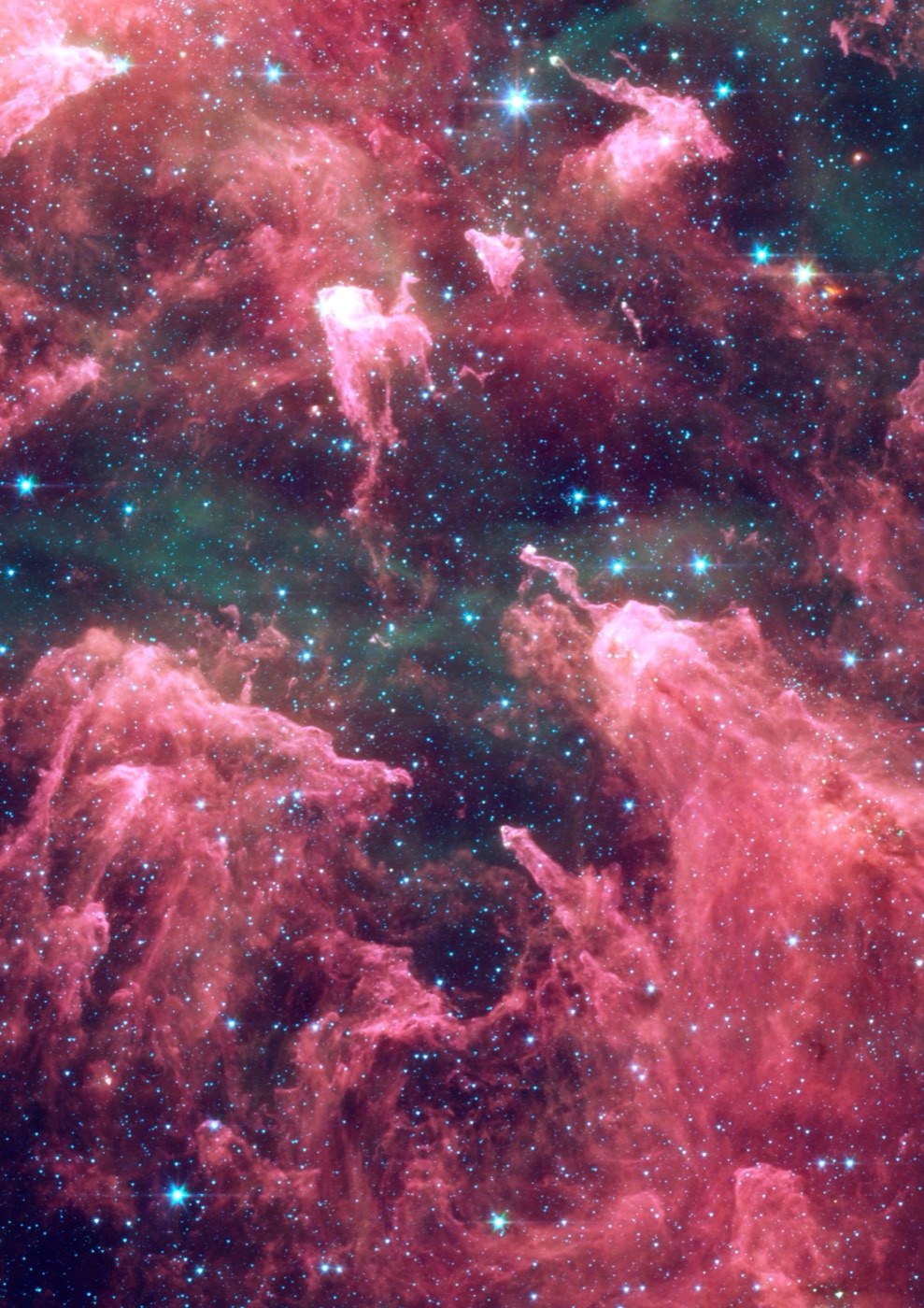 Crimson Nebula — teal Laptop skin