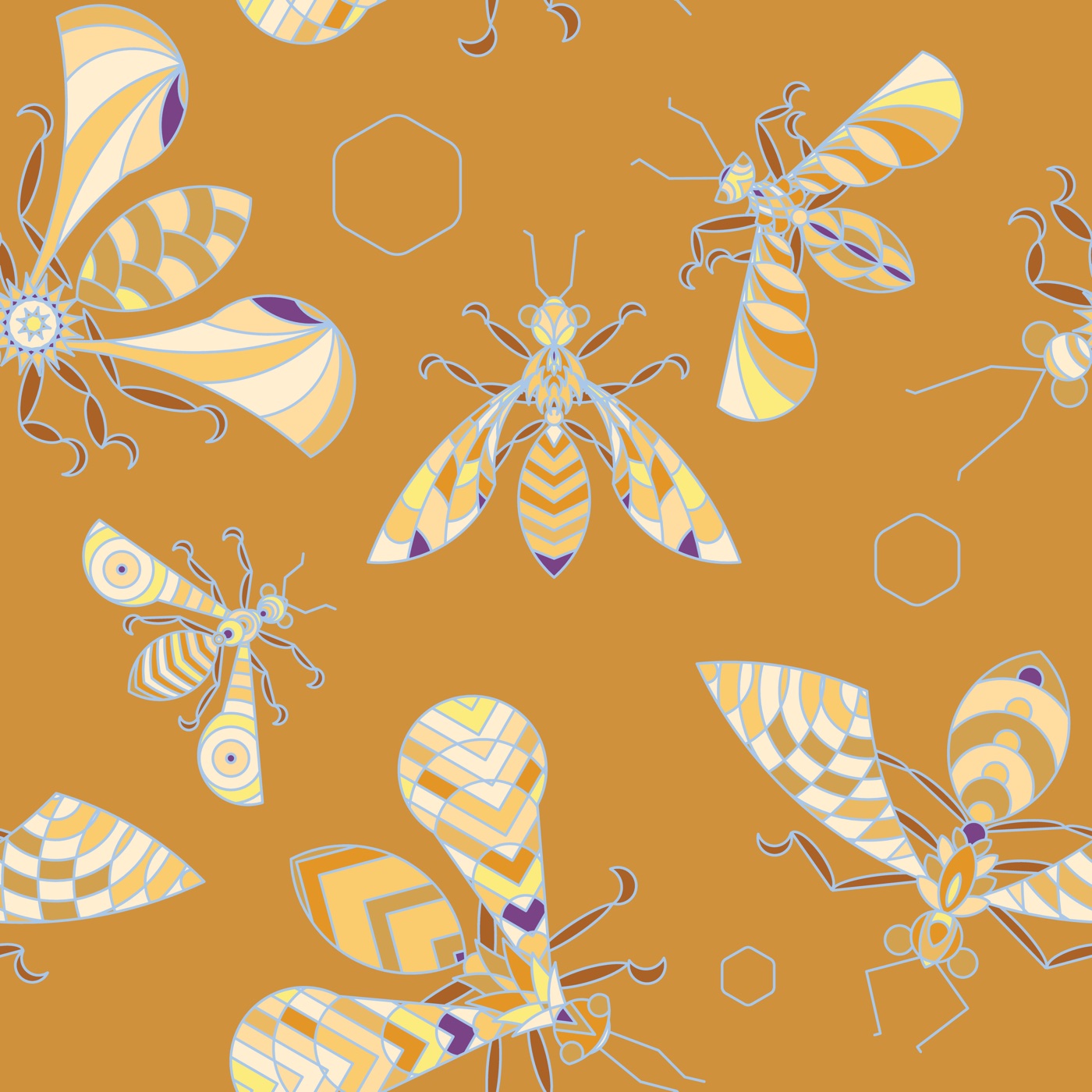 Crystal Honey Bees — boho iPad skin