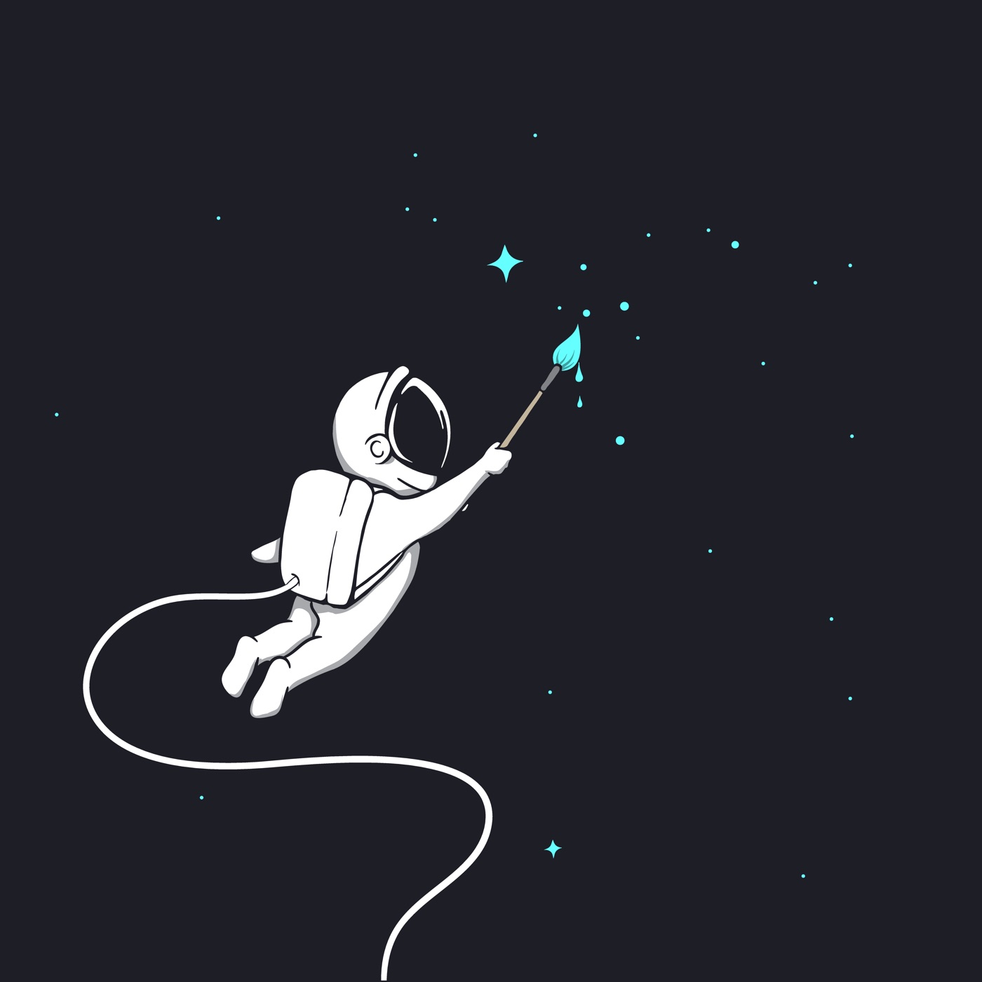 Astronaut Painting Stars — galaxy Nintendo Switch skin