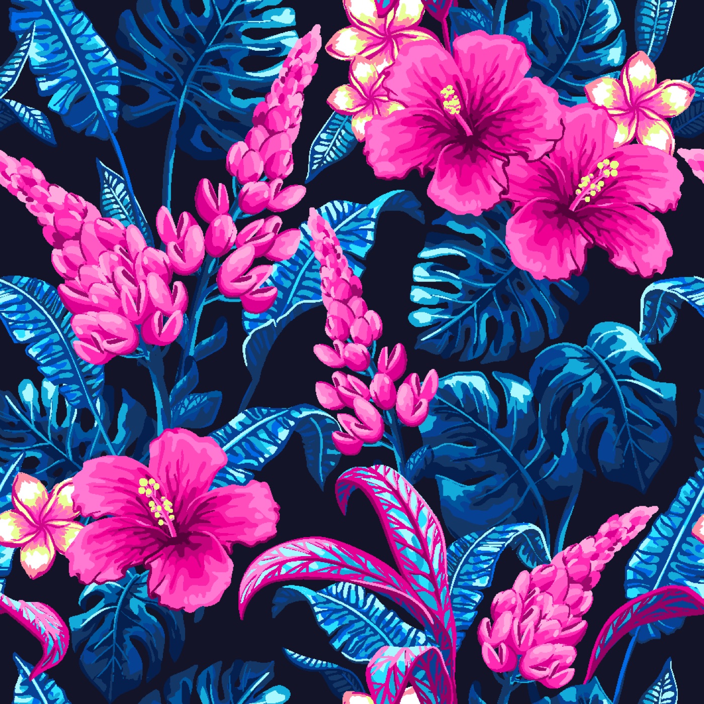 Dark Tropical Bloom — maximalist MagicBand skin