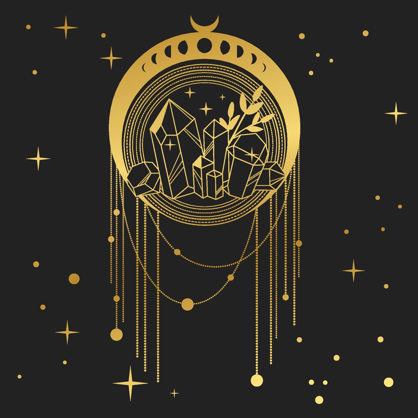 Golden Crystal Dream — gothic Laptop skin