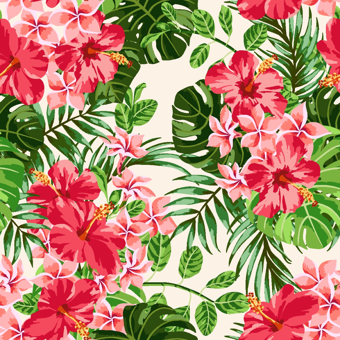 Dreamy Hibiscus Garden — emerald green MacBook skin