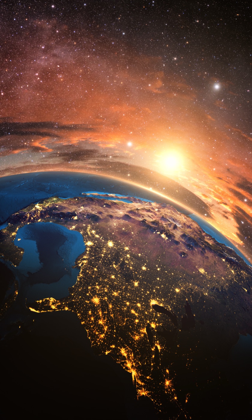 Earthrise Over Space — galaxy Laptop skin