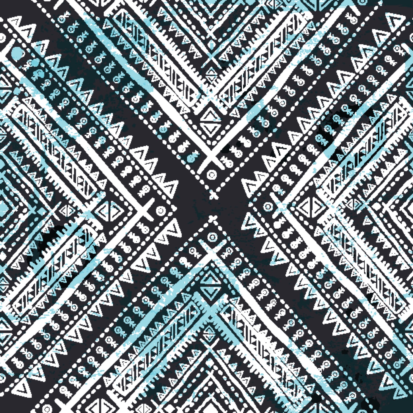 Ethnic Aztec Navy — turquoise Laptop skin