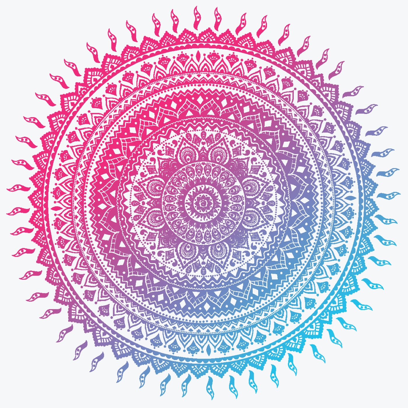 Boho Tie-Dye Mandala — gradient iPad skin