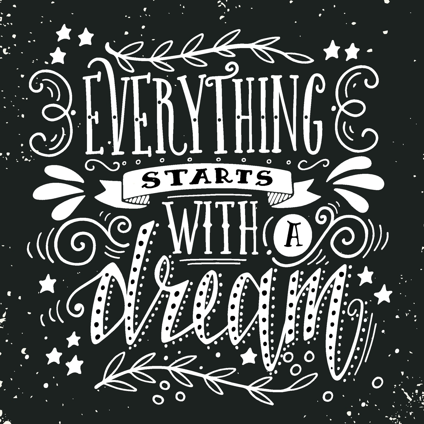 Dreamy Chalkboard Art — white Kindle skin