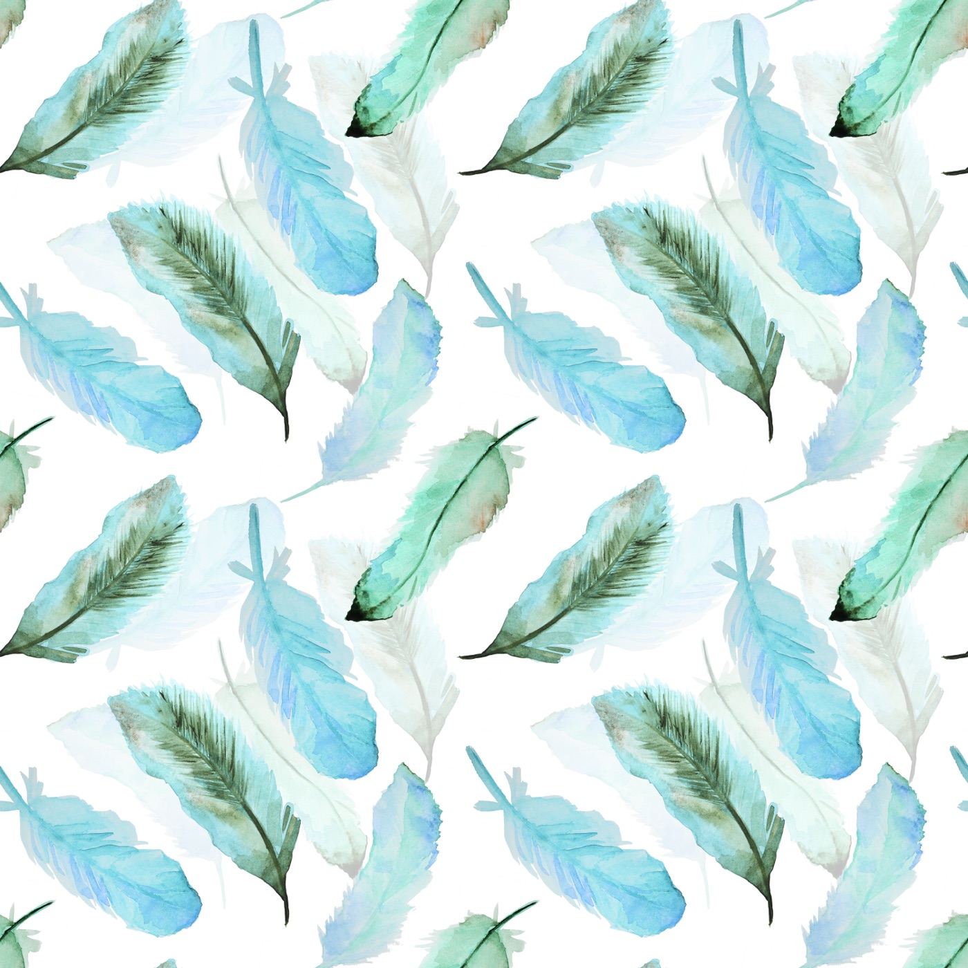 Feathery Watercolor Dreams — teal Laptop skin