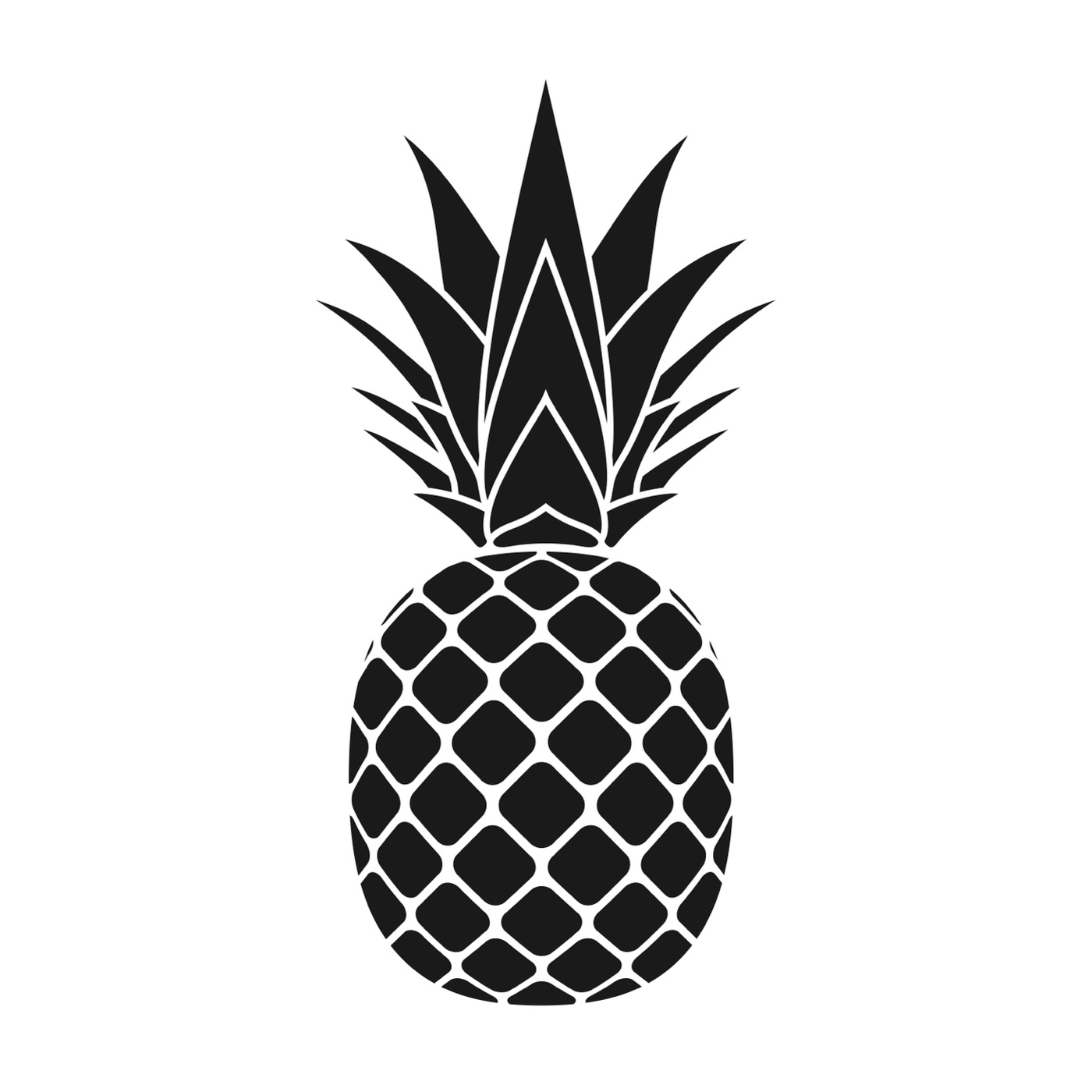 Flat Pineapple — black Laptop skin